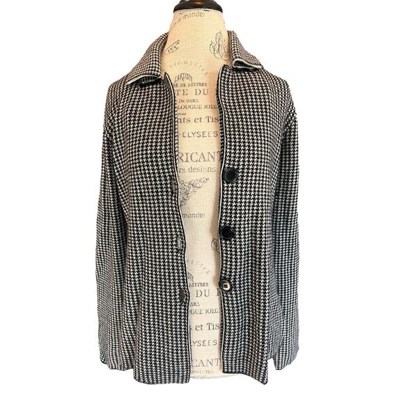Bartolini made in Italy houndstooth cardigan - wool, cashmere blend - size L - Picture 5 of 6